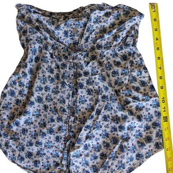 ALI and KRIS Floral Peplum Strapless Top, Size Large - Picture 4 of 7